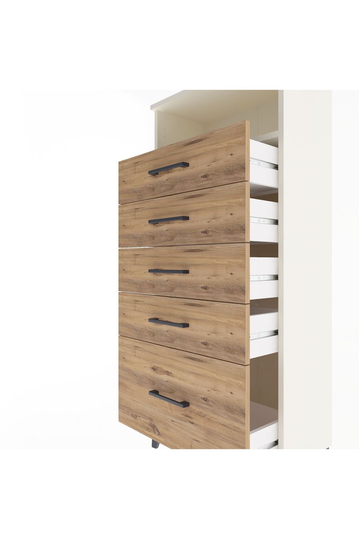 Arges Dolap Tek Raflı 5 Çekmeceli 60x30x134 Aytaşı-Çam