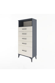 Arges Dolap Tek Raflı 5 Çekmeceli 60x30x134 Antrasit-Aytaşı