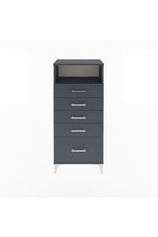 Arges Dolap Tek Raflı 5 Çekmeceli 60x30x134 Antrasit-Antrasit