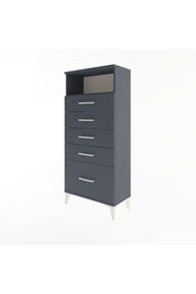 Arges Dolap Tek Raflı 5 Çekmeceli 60x30x134 Antrasit-Antrasit