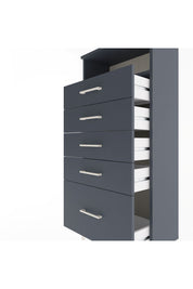 Arges Dolap Tek Raflı 5 Çekmeceli 60x30x134 Antrasit-Antrasit