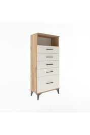 Arges Dolap Tek Raflı 5 Çekmeceli 60x30x134 Çam-Aytaşı