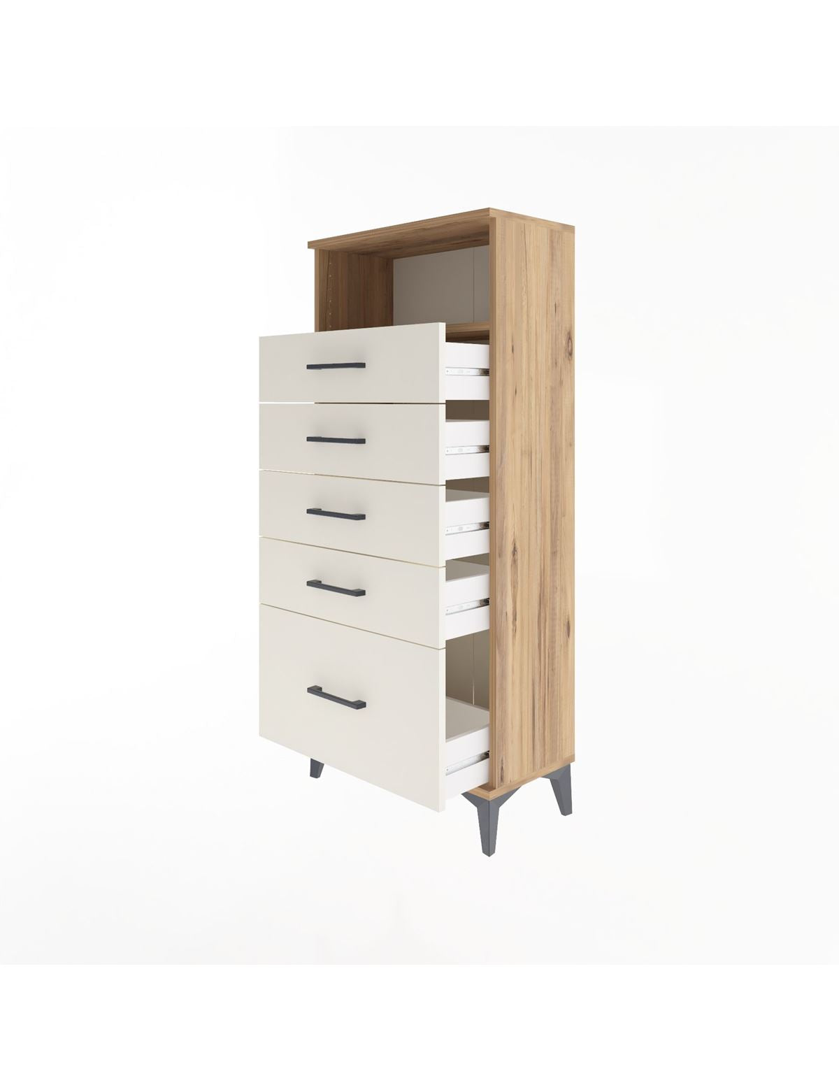 Arges Dolap Tek Raflı 5 Çekmeceli 60x30x134 - S17M011V7A