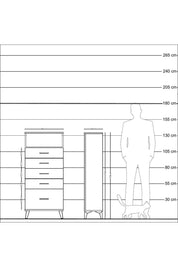 Arges Dolap Tek Raflı 5 Çekmeceli 60x30x134 Çam-Aytaşı