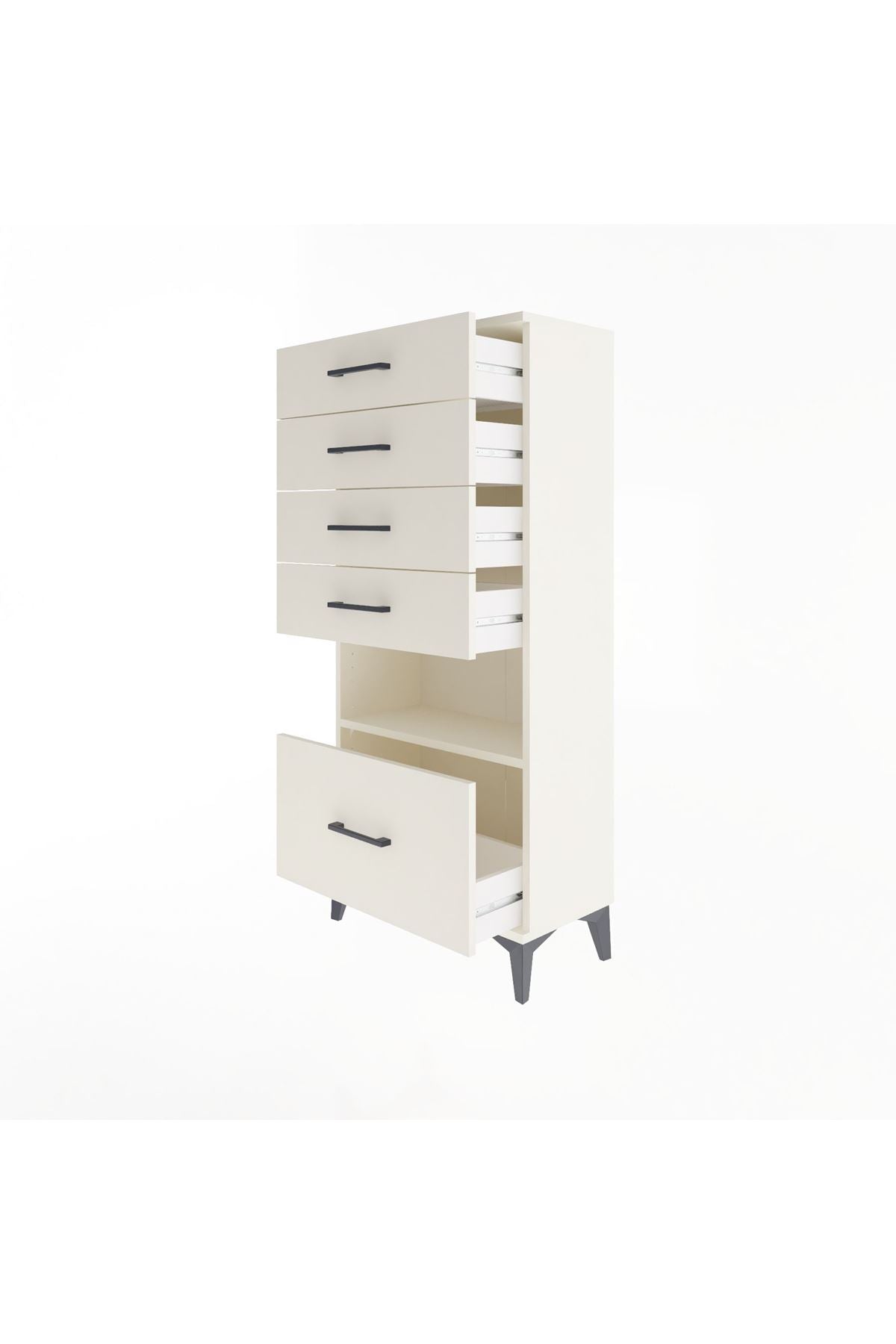 Arges Dolap Tek Raflı 5 Çekmeceli 60x30x134 Aytaşı-Aytaşı