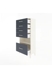 Arges Dolap Tek Raflı 5 Çekmeceli 60x30x134 Aytaşı-Antrasit