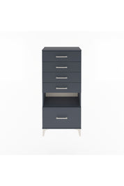 Arges Dolap Tek Raflı 5 Çekmeceli 60x30x134 Antrasit-Antrasit