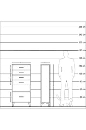 Arges Dolap Tek Raflı 5 Çekmeceli 60x30x134 Çam-Aytaşı