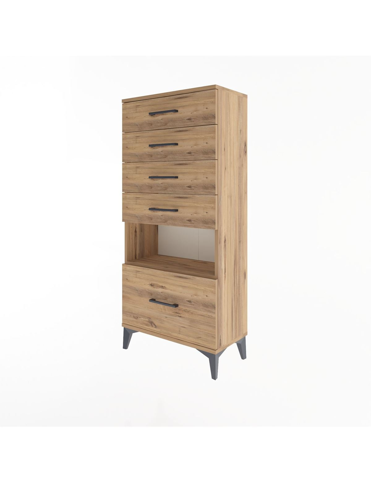 Arges Dolap Tek Raflı 5 Çekmeceli 60x30x134 - S17M012V9A