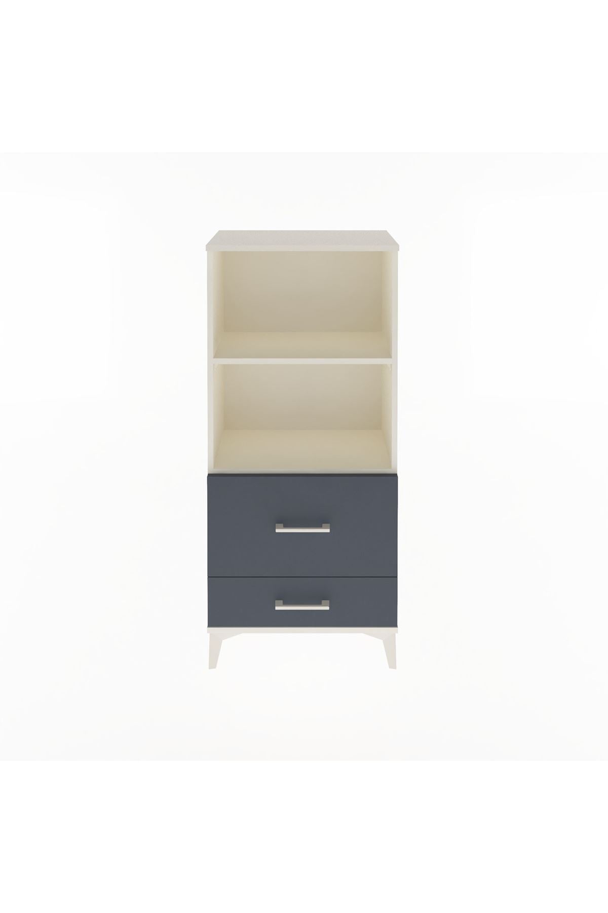 Arges Dolap 2 Raflı 2 Çekmeceli 60x30x134 Aytaşı-Antrasit