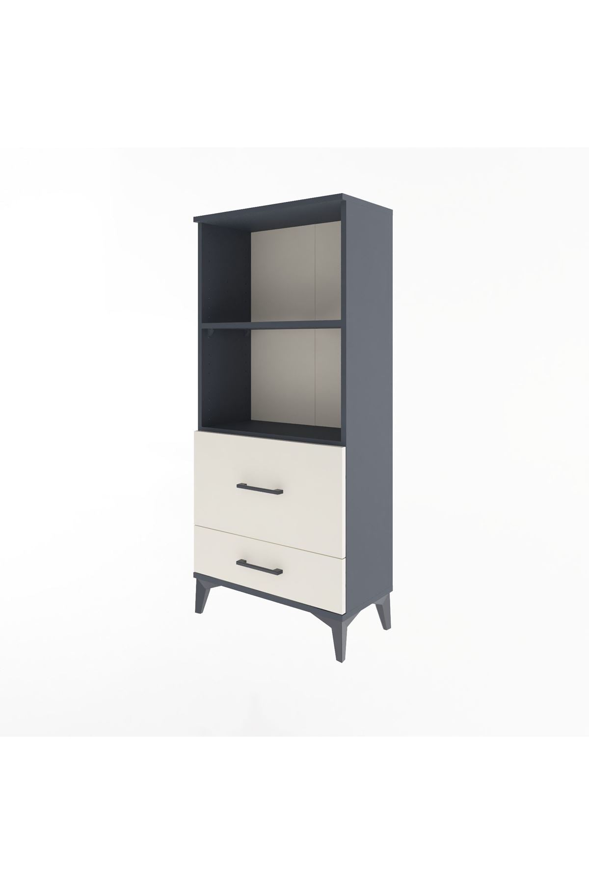 Arges Dolap 2 Raflı 2 Çekmeceli 60x30x134 Antrasit-Aytaşı