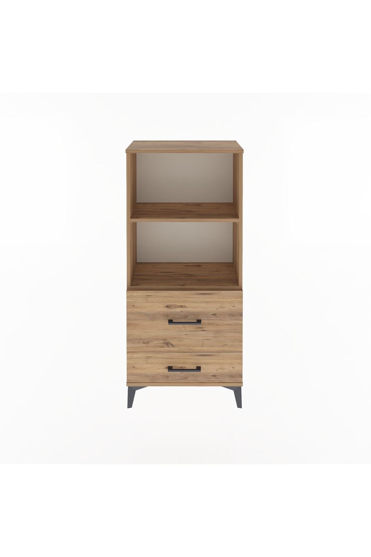 Arges Dolap 2 Raflı 2 Çekmeceli 60x30x134 Çam-Çam