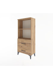 Arges Dolap 2 Raflı 2 Çekmeceli 60x30x134 Çam-Çam