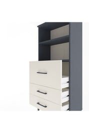 Arges Dolap 2 Raflı 3 Çekmeceli 60x30x134 Antrasit-Aytaşı