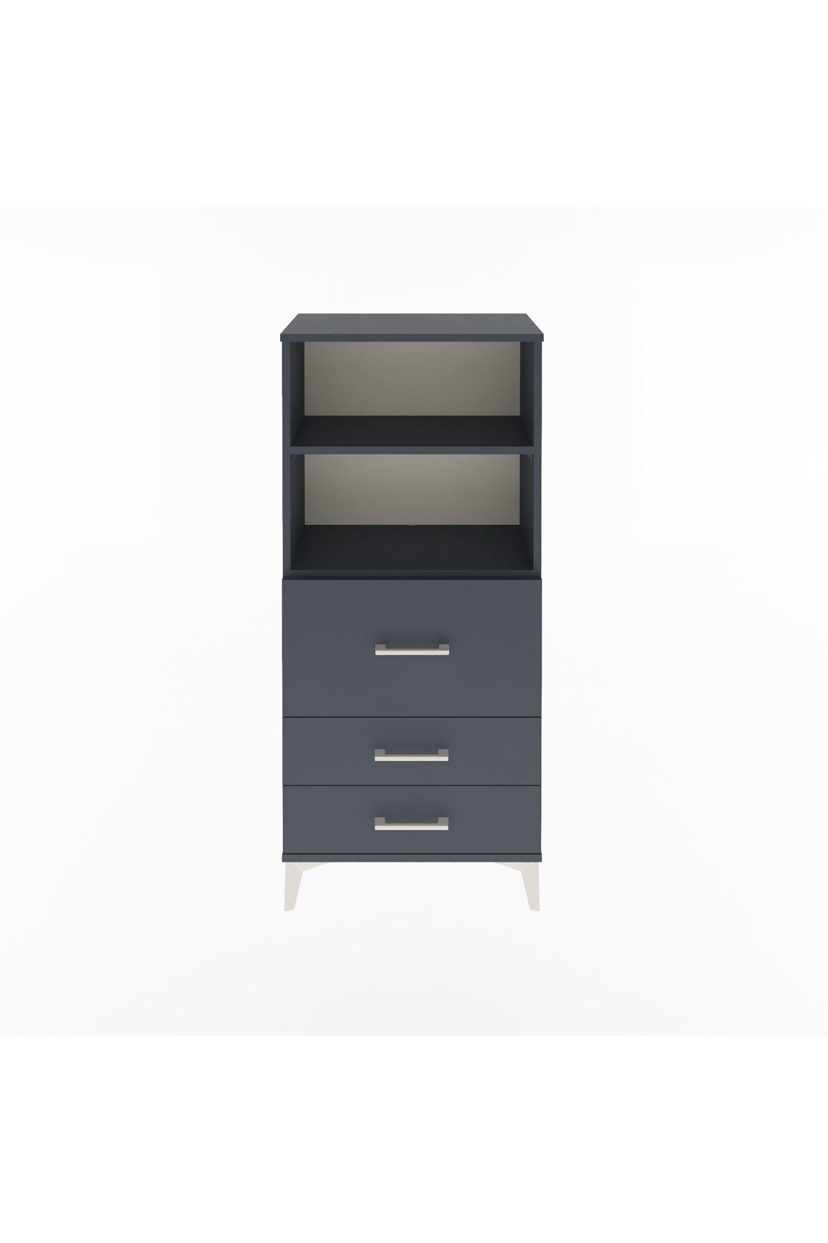 Arges Dolap 2 Raflı 3 Çekmeceli 60x30x134 Antrasit-Antrasit