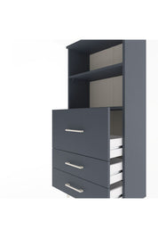 Arges Dolap 2 Raflı 3 Çekmeceli 60x30x134 Antrasit-Antrasit