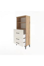 Arges Dolap 2 Raflı 3 Çekmeceli 60x30x134 Çam-Aytaşı