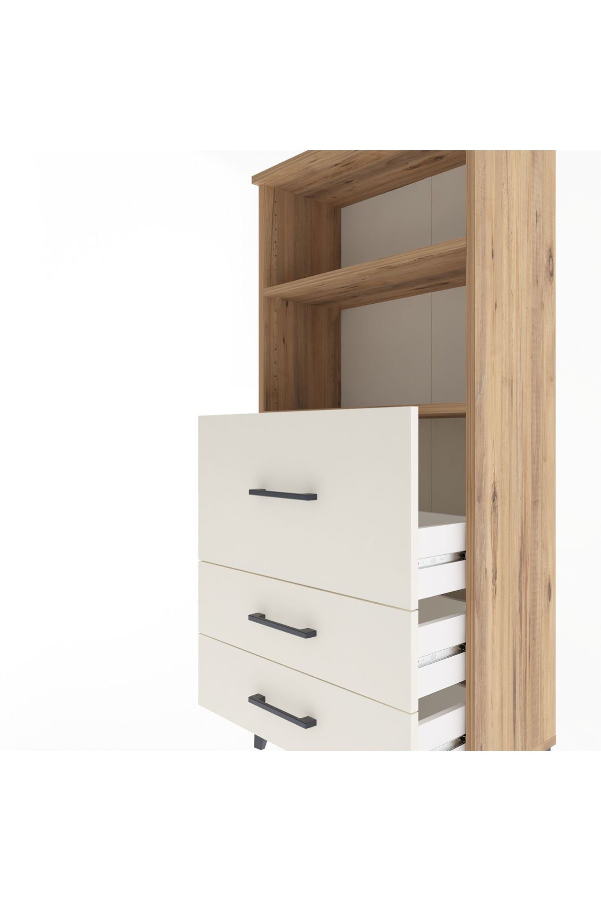 Arges Dolap 2 Raflı 3 Çekmeceli 60x30x134 Çam-Aytaşı