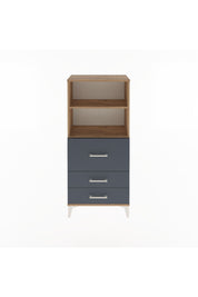 Arges Dolap 2 Raflı 3 Çekmeceli 60x30x134 Çam-Antrasit