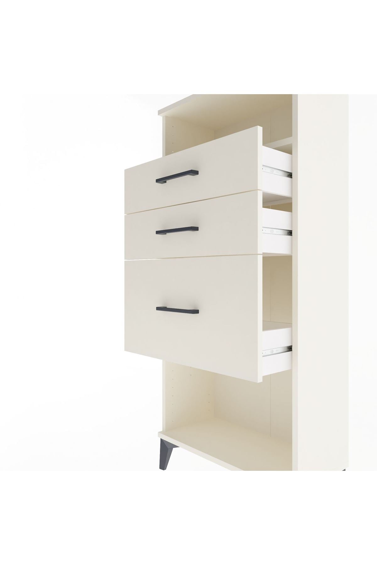 Arges Dolap Tek Raflı 3 Çekmeceli 60x30x134 Aytaşı-Aytaşı