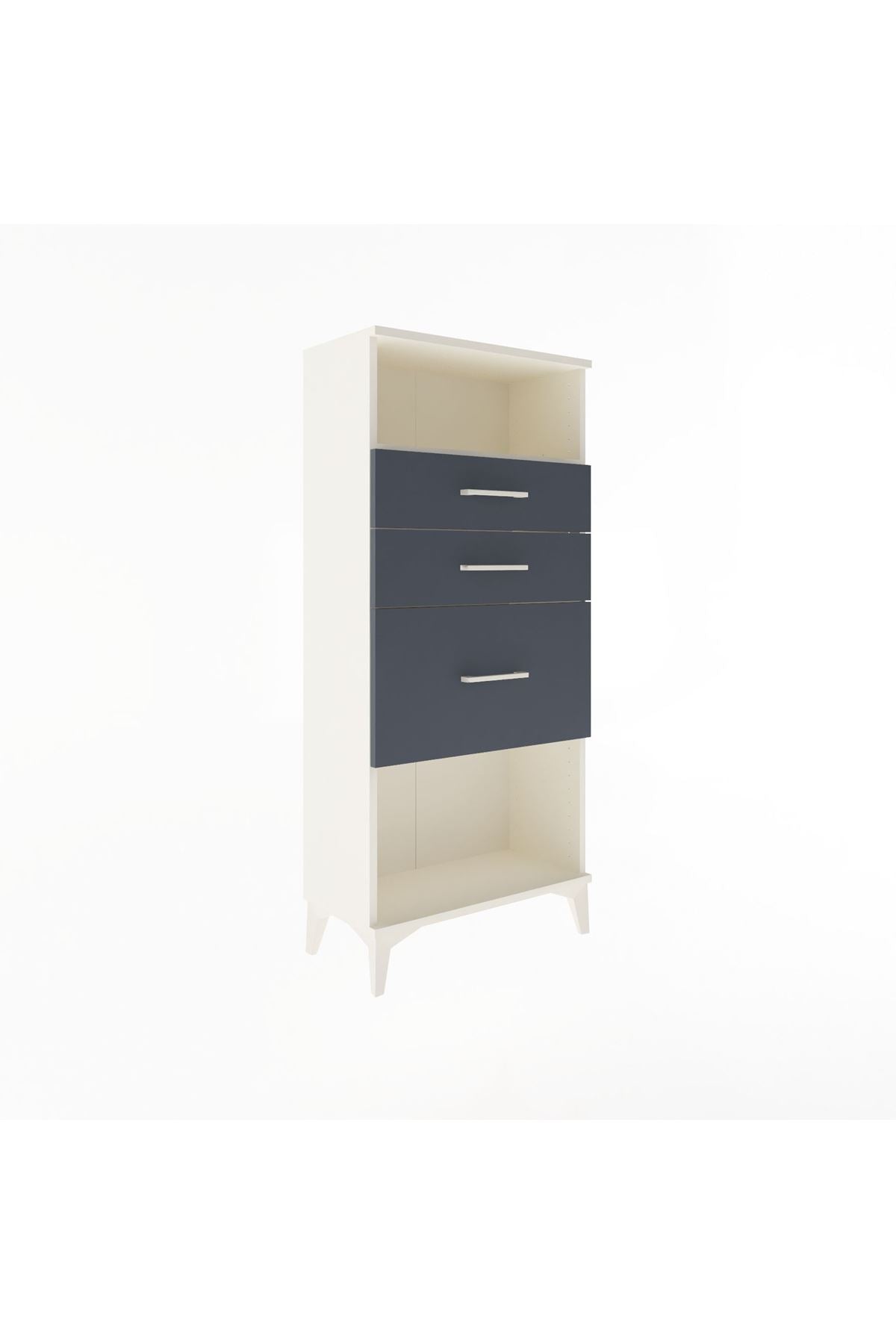 Arges Dolap Tek Raflı 3 Çekmeceli 60x30x134 Aytaşı-Antrasit