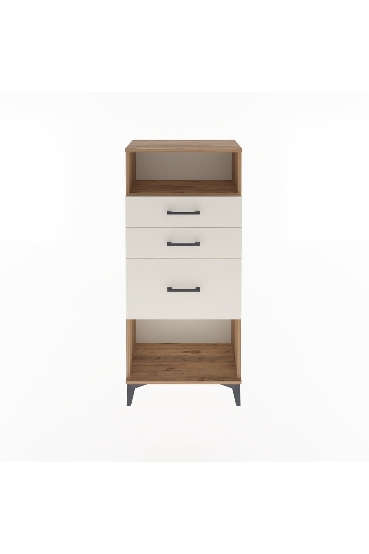 Arges Dolap Tek Raflı 3 Çekmeceli 60x30x134 Çam-Aytaşı