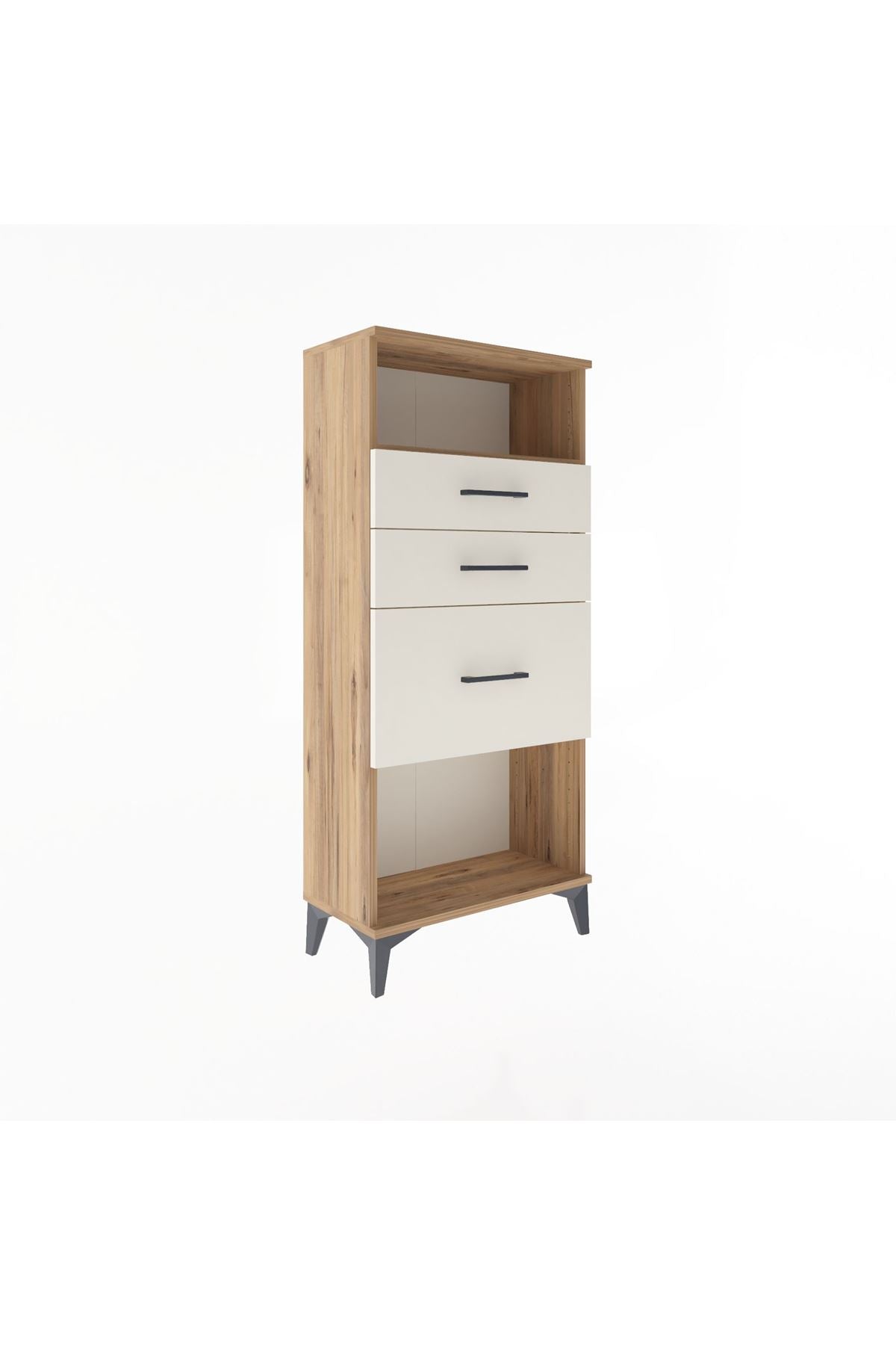 Arges Dolap Tek Raflı 3 Çekmeceli 60x30x134 Çam-Aytaşı