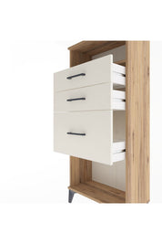 Arges Dolap Tek Raflı 3 Çekmeceli 60x30x134 Çam-Aytaşı