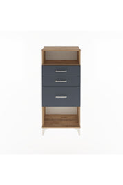 Arges Dolap Tek Raflı 3 Çekmeceli 60x30x134 Çam-Antrasit