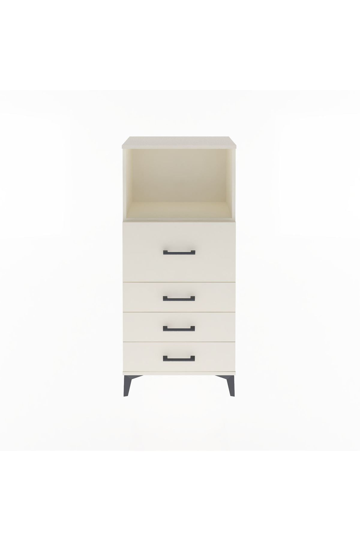 Arges Dolap Tek Raflı 4 Çekmeceli 60x30x134 Aytaşı-Aytaşı