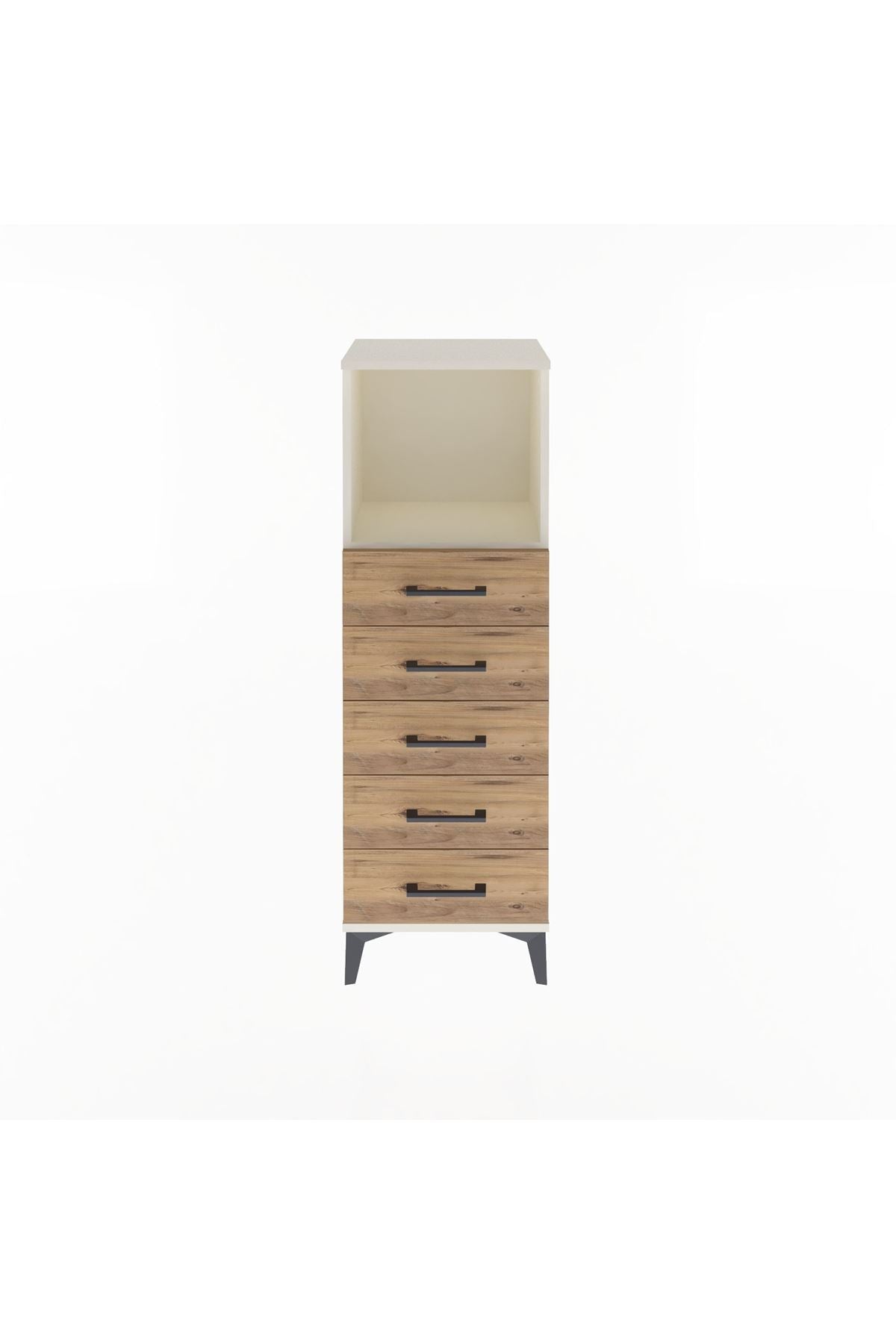 Arges Dolap Tek Raflı 5 Çekmeceli 44x30x134 Aytaşı-Çam