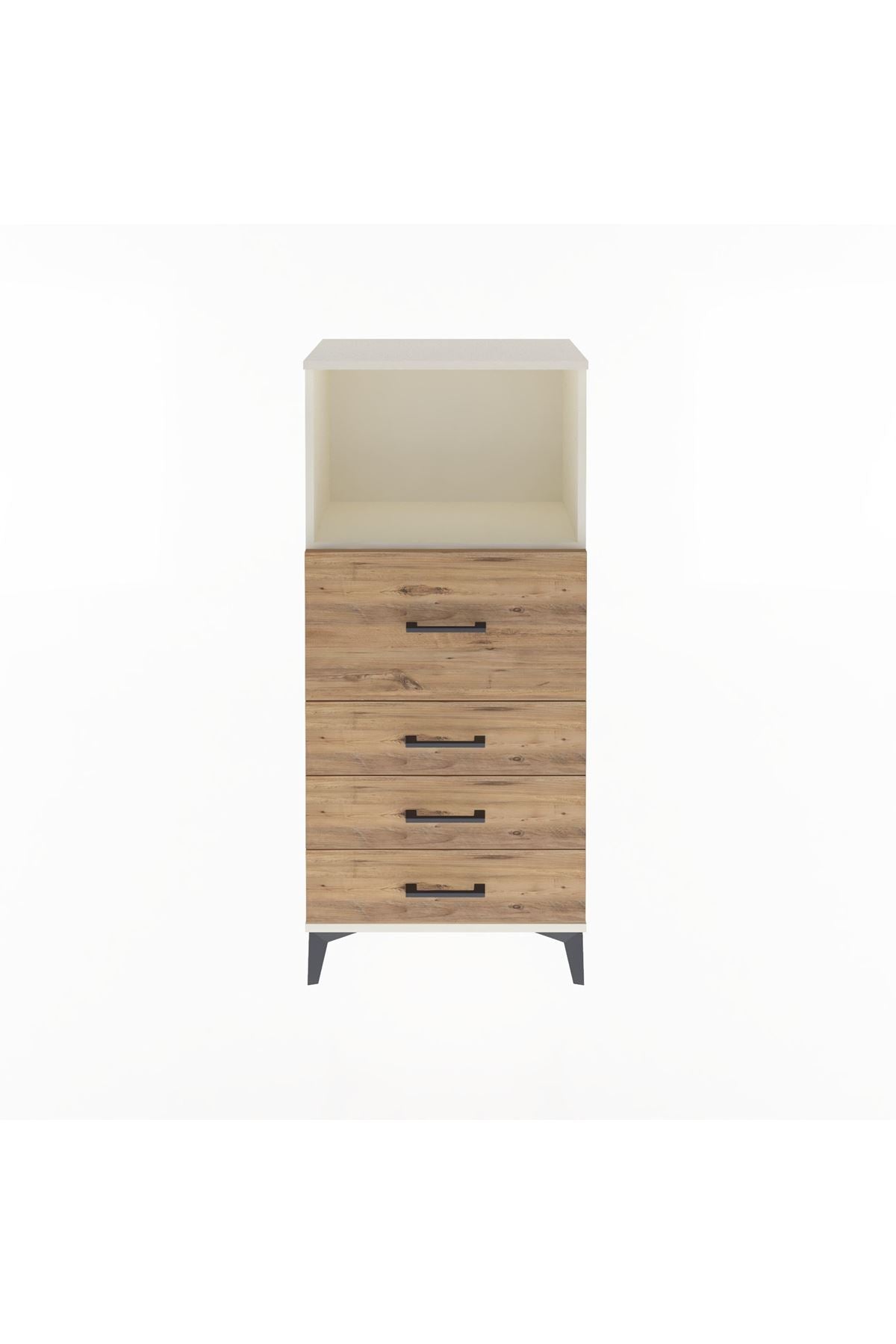 Arges Dolap Tek Raflı 4 Çekmeceli 60x30x134 Aytaşı-Çam