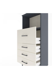 Arges Dolap Tek Raflı 4 Çekmeceli 60x30x134 Antrasit-Aytaşı