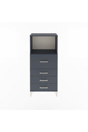 Arges Dolap Tek Raflı 4 Çekmeceli 60x30x134 Antrasit-Antrasit