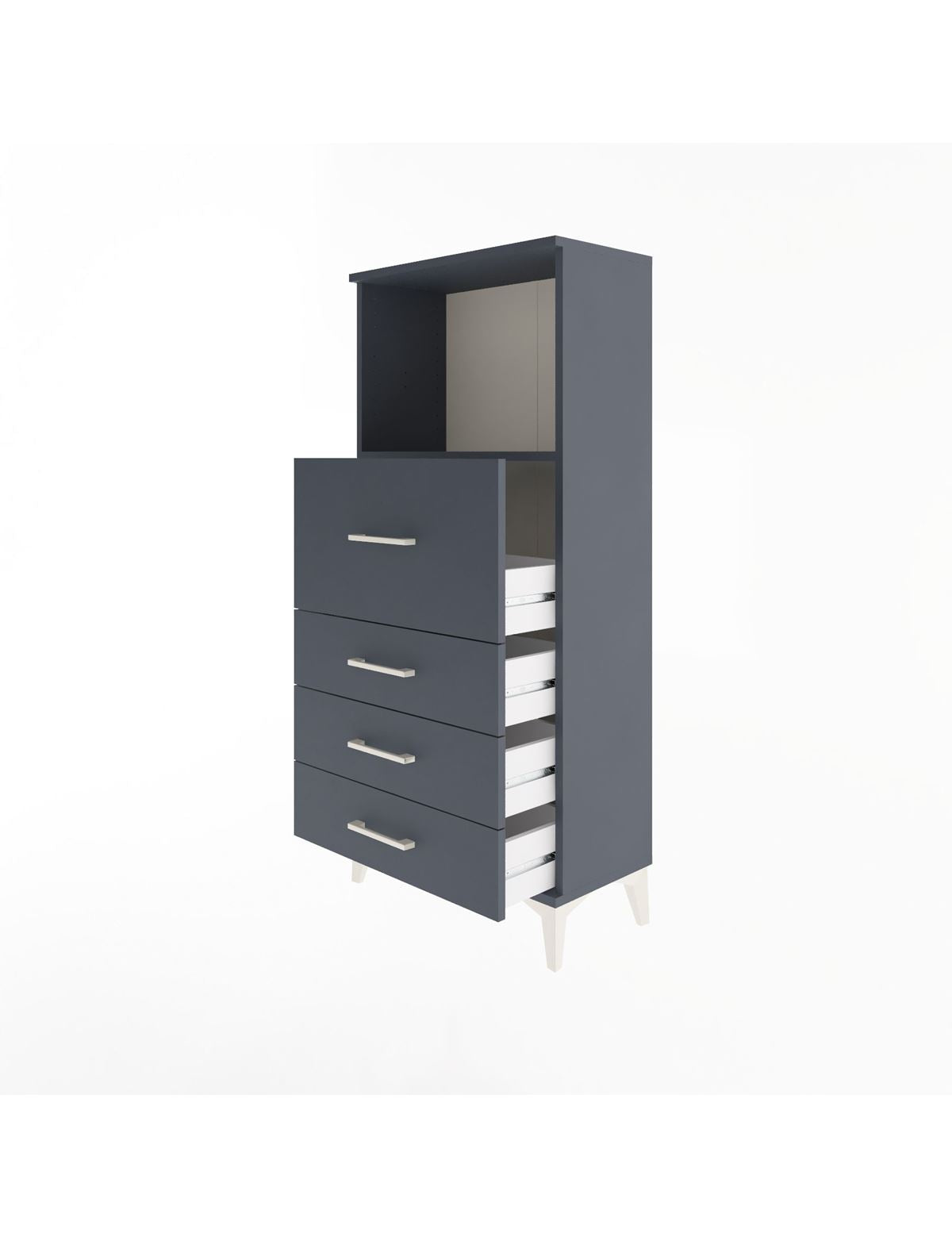 Arges Dolap Tek Raflı 4 Çekmeceli 60x30x134 - S17M016V5A