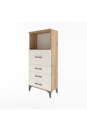Arges Dolap Tek Raflı 4 Çekmeceli 60x30x134 Çam-Aytaşı