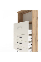 Arges Dolap Tek Raflı 4 Çekmeceli 60x30x134 Çam-Aytaşı