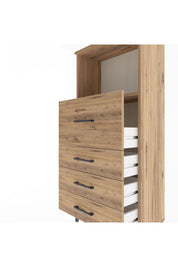 Arges Dolap Tek Raflı 4 Çekmeceli 60x30x134 Çam-Çam