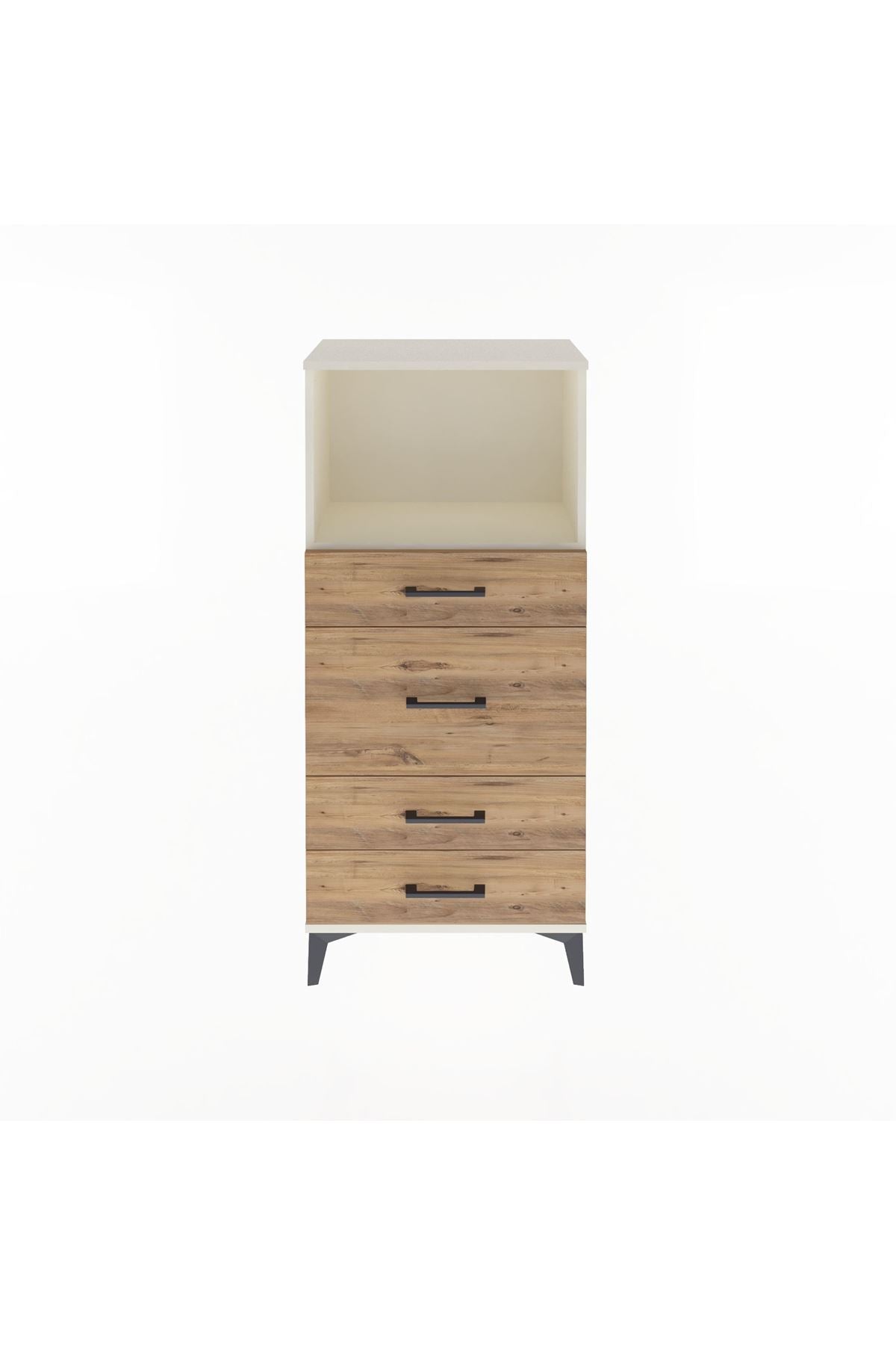 Arges Dolap Tek Raflı 4 Çekmeceli 60x30x134 Aytaşı-Çam