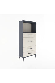 Arges Dolap Tek Raflı 4 Çekmeceli 60x30x134 Antrasit-Aytaşı