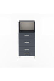 Arges Dolap Tek Raflı 4 Çekmeceli 60x30x134 Antrasit-Antrasit