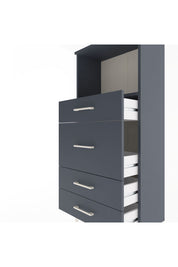 Arges Dolap Tek Raflı 4 Çekmeceli 60x30x134 Antrasit-Antrasit