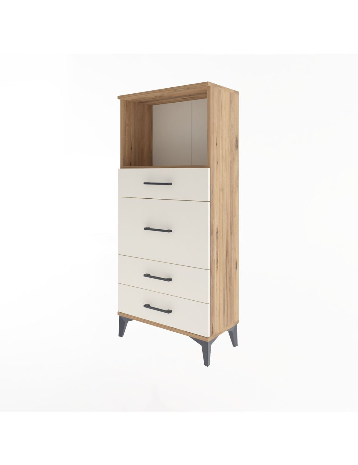 Arges Dolap Tek Raflı 4 Çekmeceli 60x30x134 - S17M017V7A