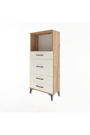 Arges Dolap Tek Raflı 4 Çekmeceli 60x30x134 Çam-Aytaşı