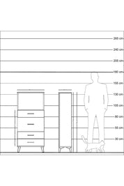Arges Dolap Tek Raflı 4 Çekmeceli 60x30x134 Çam-Aytaşı