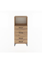 Arges Dolap Tek Raflı 4 Çekmeceli 60x30x134 Çam-Çam