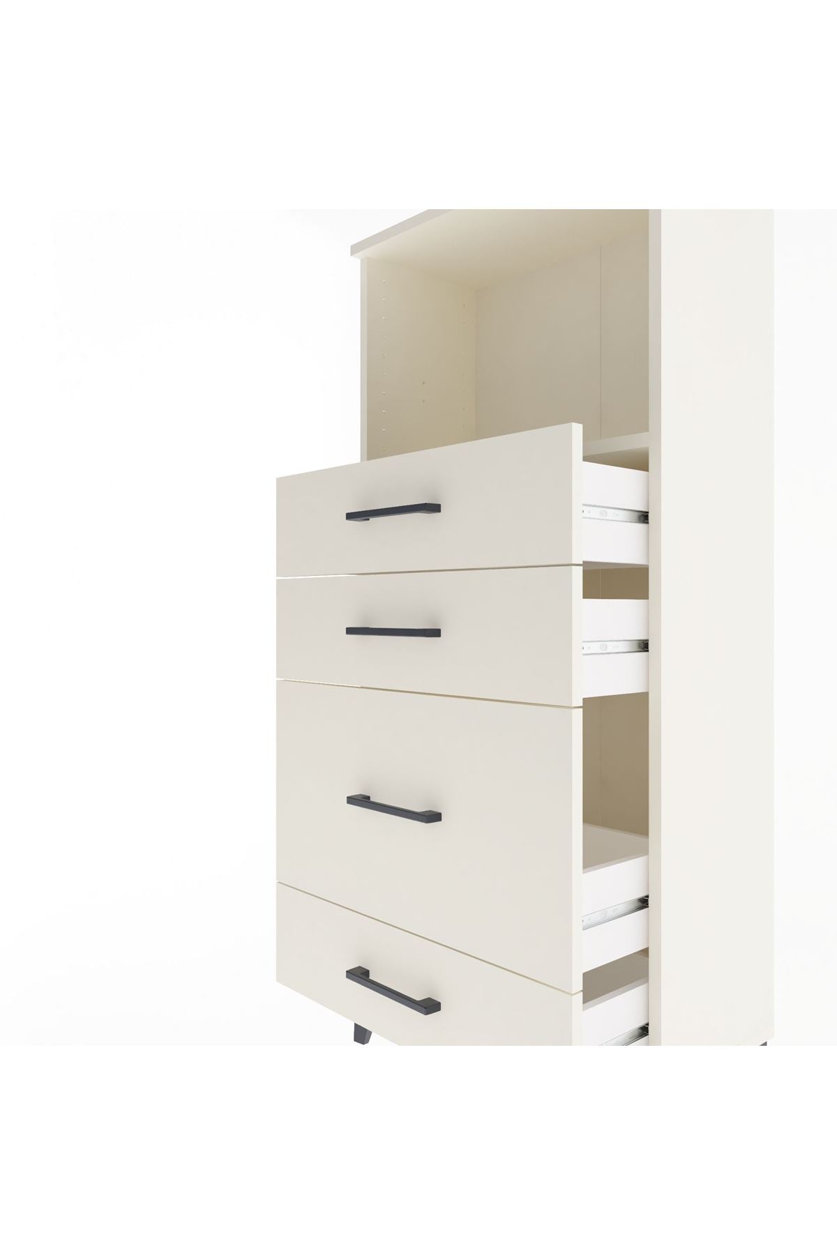 Arges Dolap Tek Raflı 4 Çekmeceli 60x30x134 Aytaşı-Aytaşı