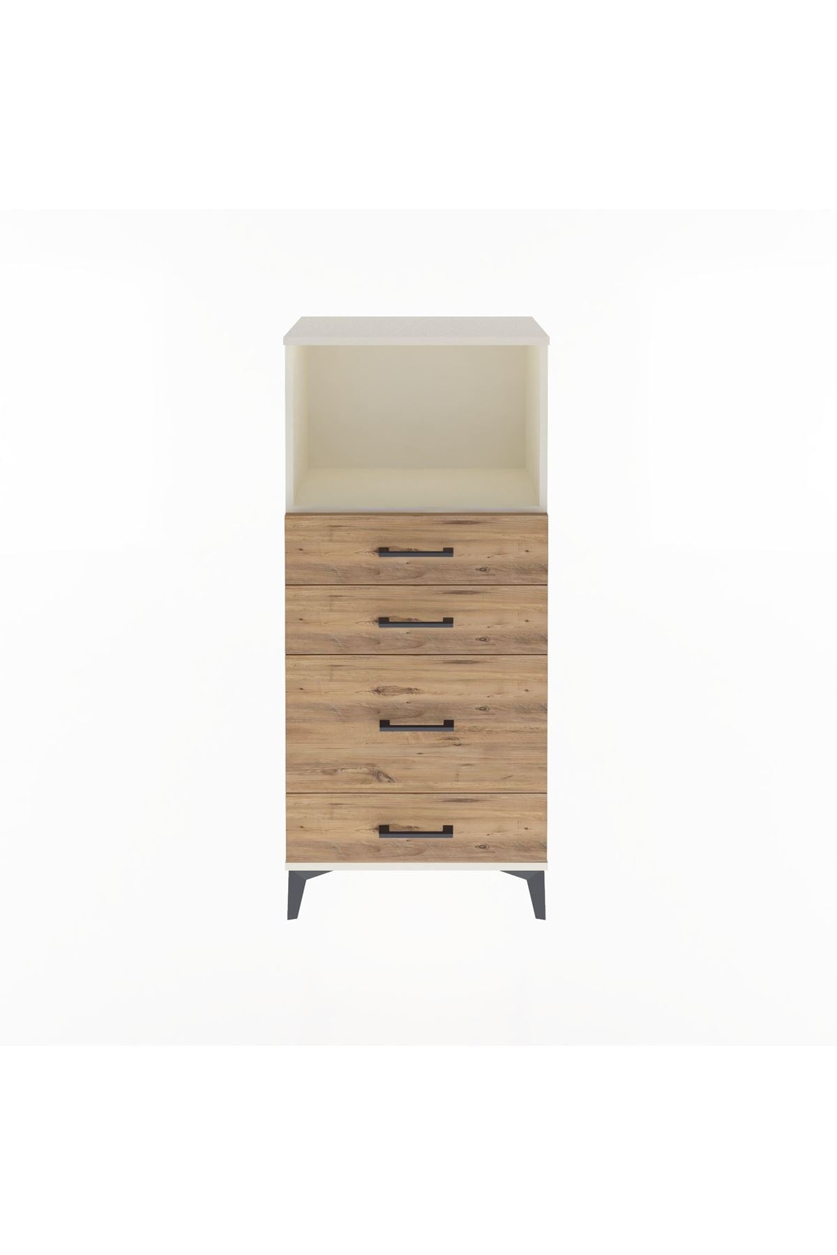 Arges Dolap Tek Raflı 4 Çekmeceli 60x30x134 Aytaşı-Çam