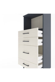 Arges Dolap Tek Raflı 4 Çekmeceli 60x30x134 Antrasit-Aytaşı