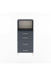 Arges Dolap Tek Raflı 4 Çekmeceli 60x30x134 Antrasit-Antrasit